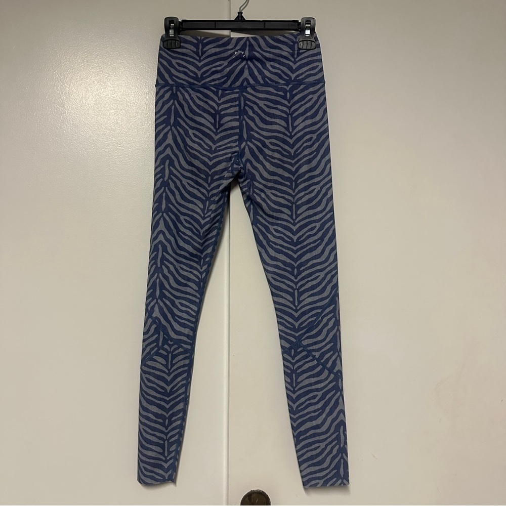 Varley Bedford Tights Blue Zebra Print Size XS High Rise Ankle - Picture 8 of 8
